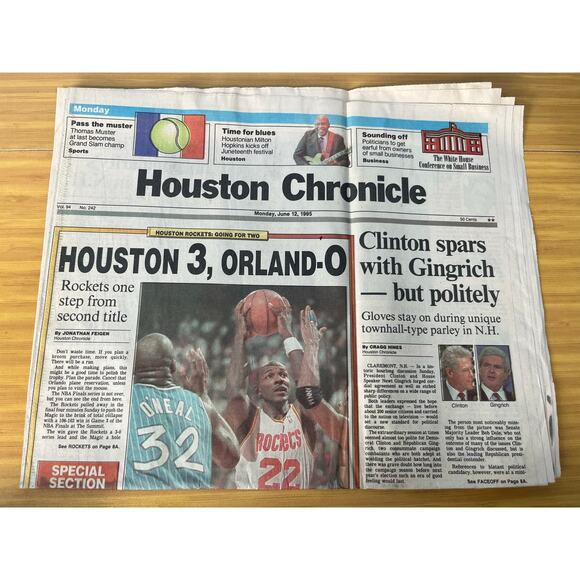 VTG Houston Rockets NBA Memorabilia 1994-95 Sports Illustrated Houston Chronicle - Picture 9 of 9